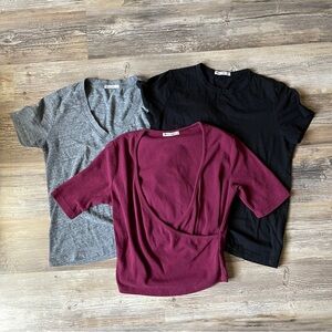 Marine Layer Lot of 3 Basic T-shirts Tops Black, Gray, and Burgundy Size Small